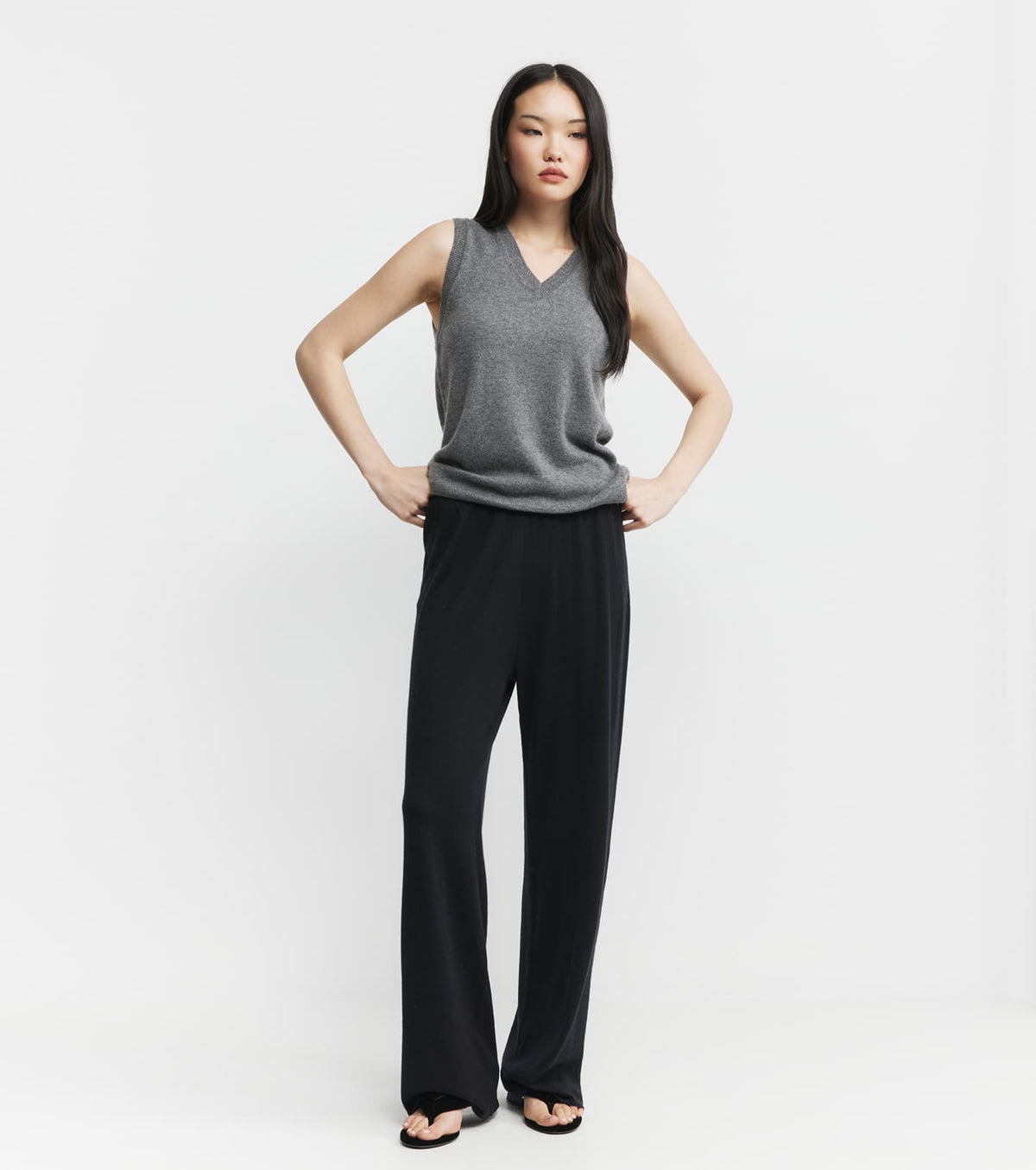 Relaxed Cashmere Trouser - Black