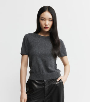 Cashmere Slim Fit Tee - Carbon