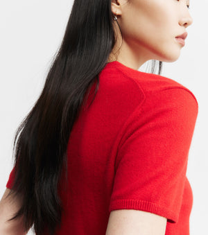 Cashmere Slim Fit Tee - Red