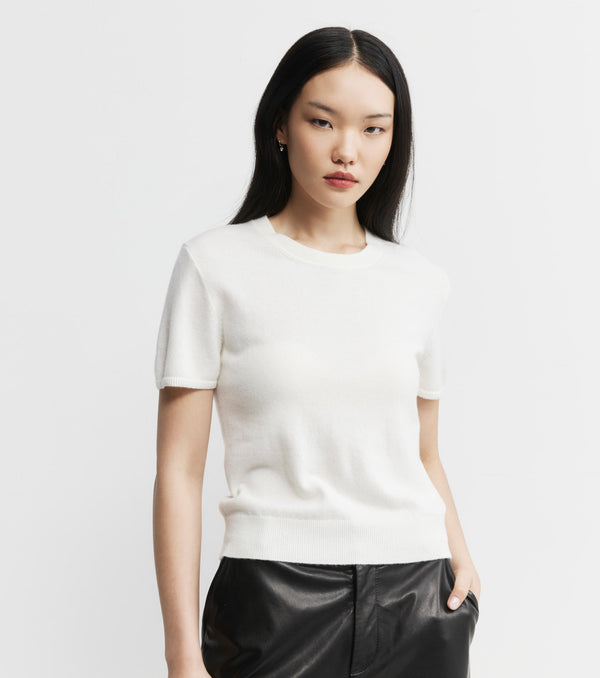 Cashmere Slim Fit Tee - White
