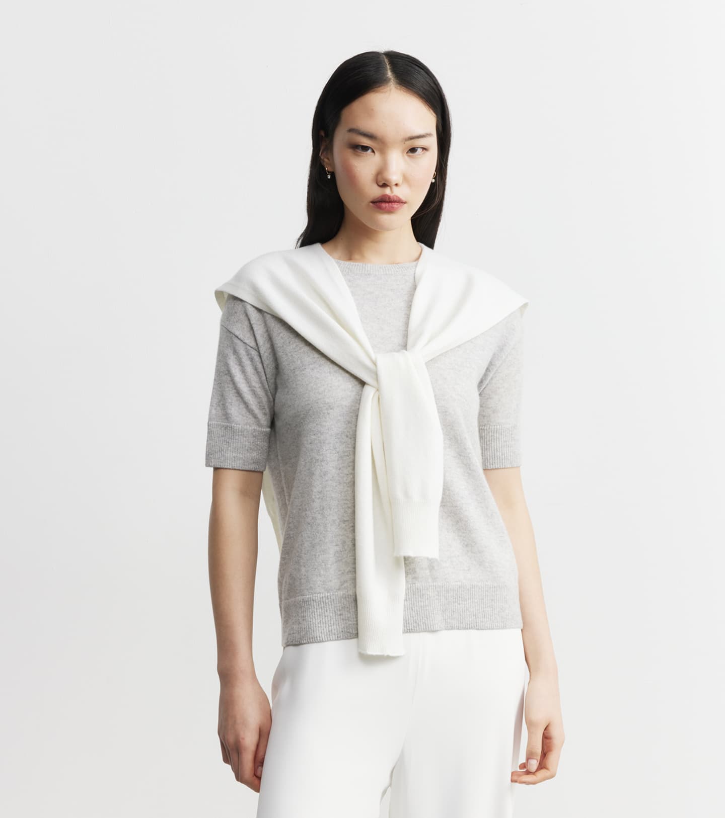 Cashmere Sweater Scarf - White