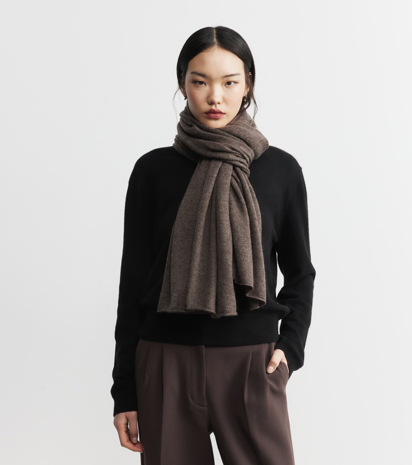 Cashmere Travel Wrap - Brown Melange