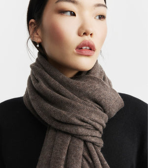 Cashmere Travel Wrap - Brown Melange