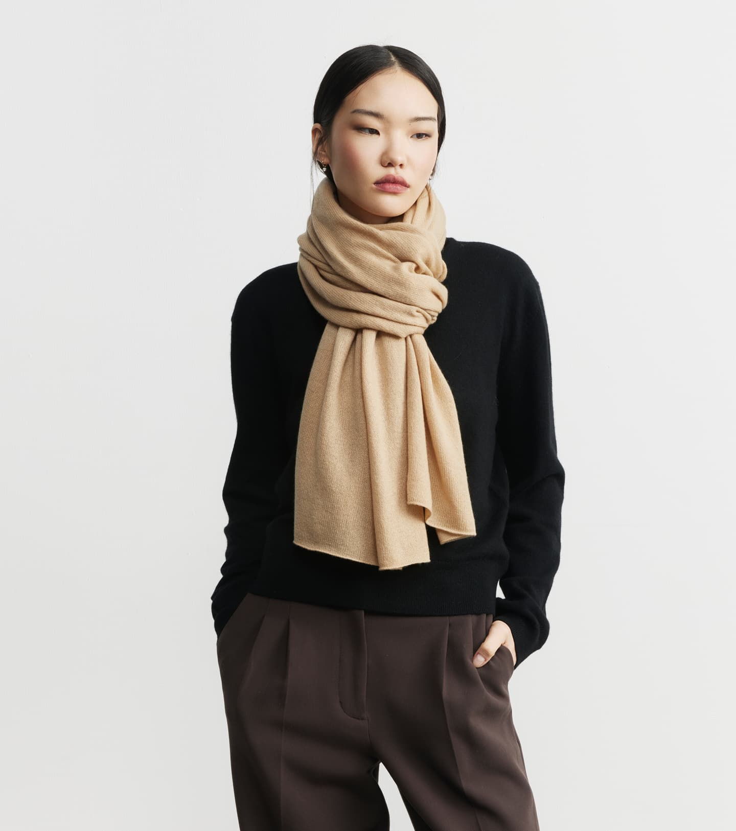 Cashmere Travel Wrap - Camel