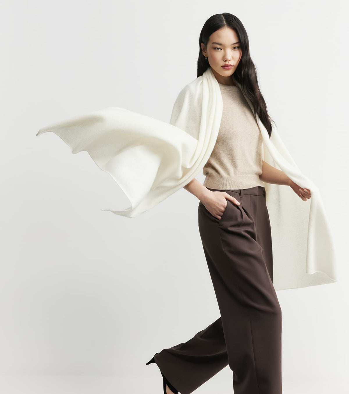 Cashmere Travel Wrap - Cream