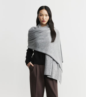 Cashmere Travel Wrap - Dark Grey Melange