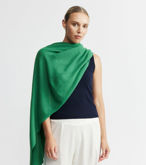 Cashmere Travel Wrap - Kelly Green