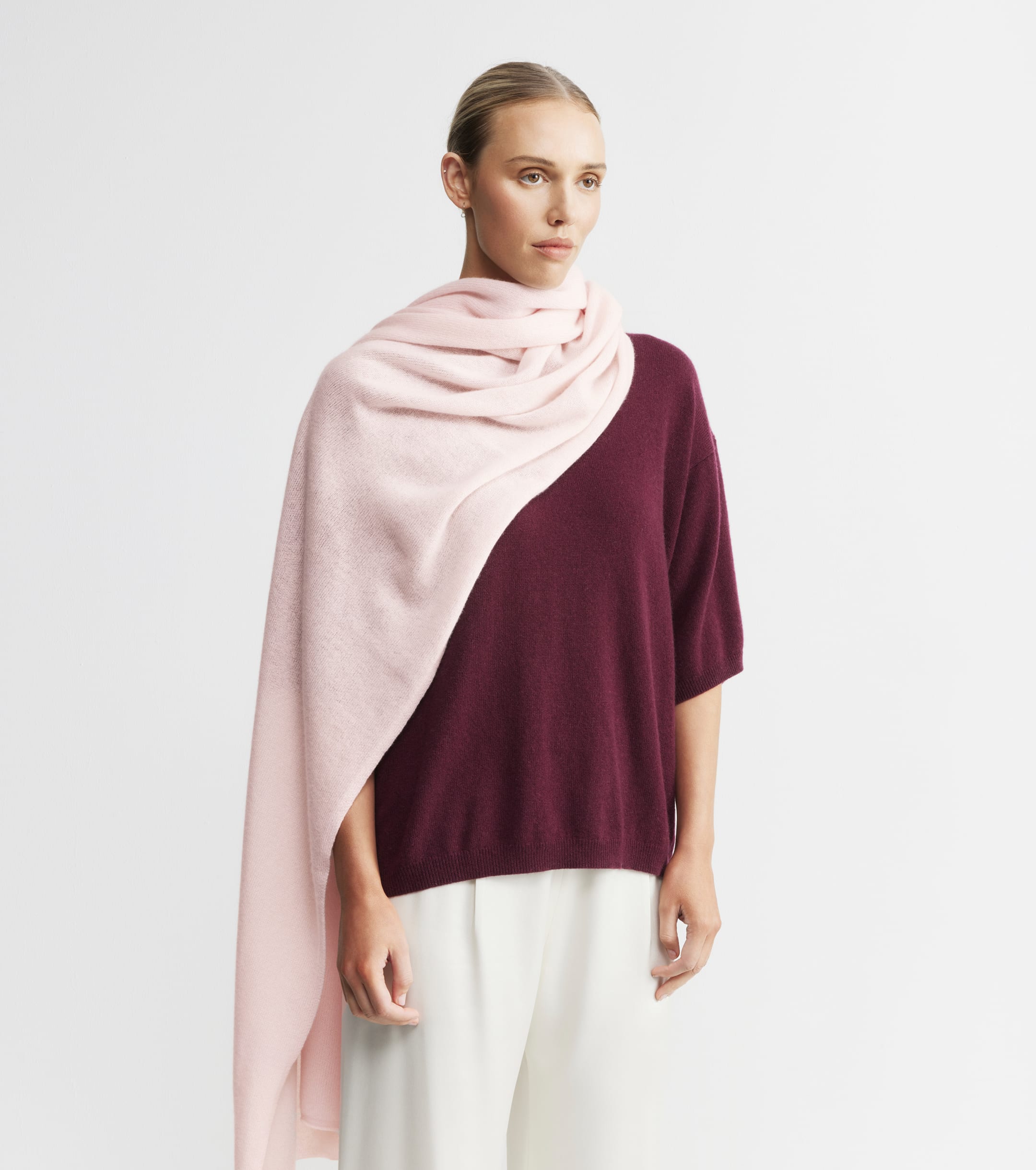 Cashmere Travel Wrap - Powder Pink – Elle & Riley US