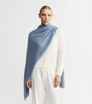 Cashmere Travel Wrap - Steel Blue