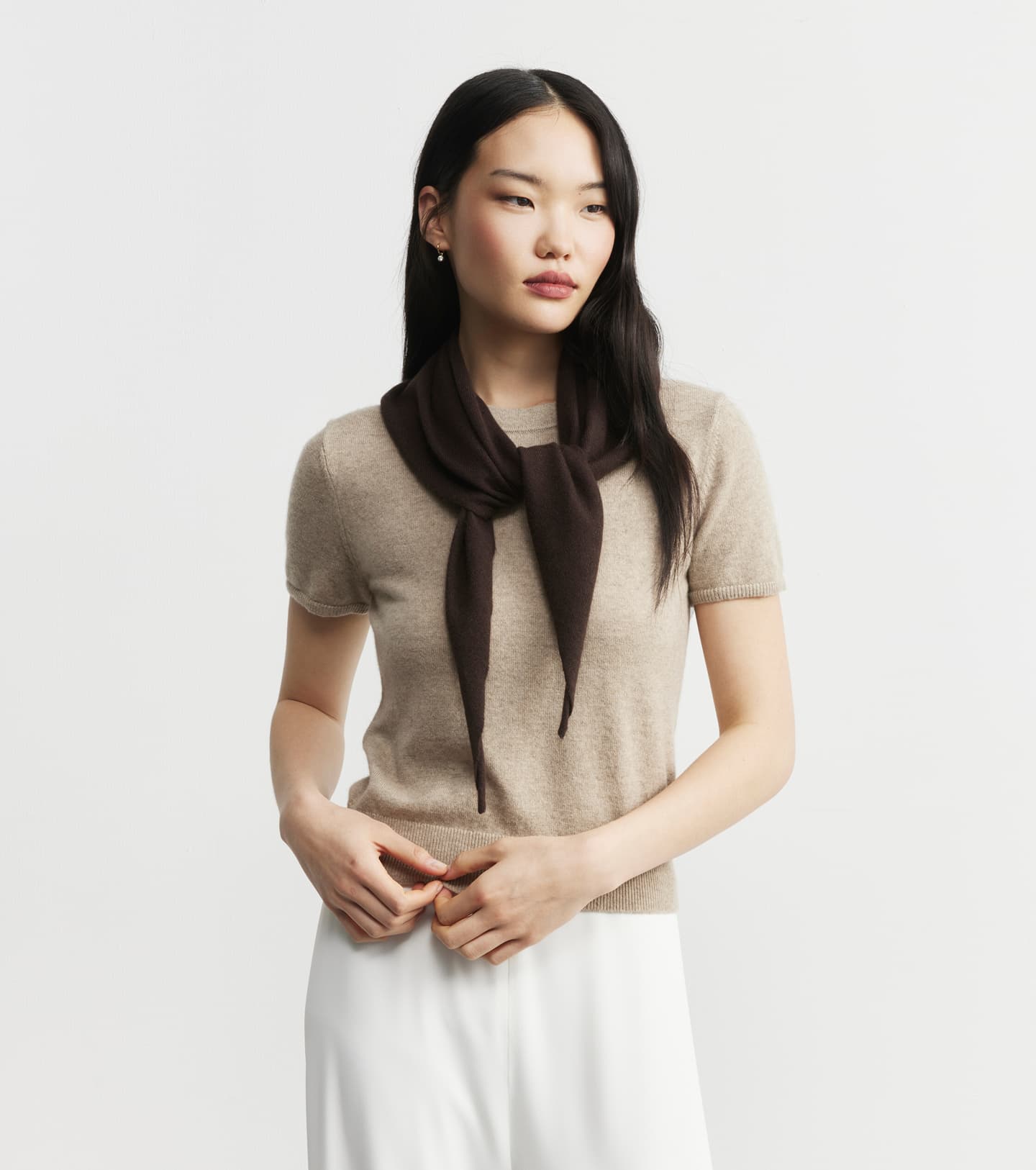 Cashmere Triangle Scarf - Cacao