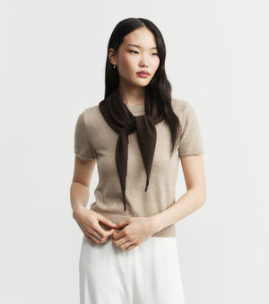 Cashmere Triangle Scarf - Cacao