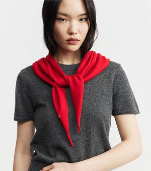 Cashmere Triangle Scarf - Red