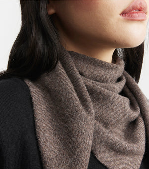Cashmere Triangle Scarf - Brown Melange