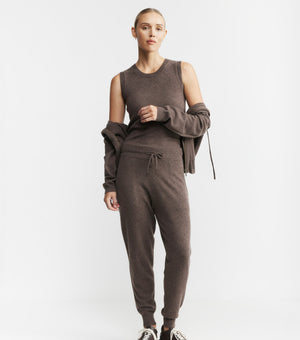Essential Cashmere Jogger - Brown Melange