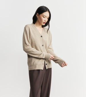 Essential Cashmere V Cardigan - Birch