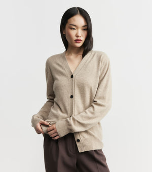 Essential Cashmere V Cardigan - Birch