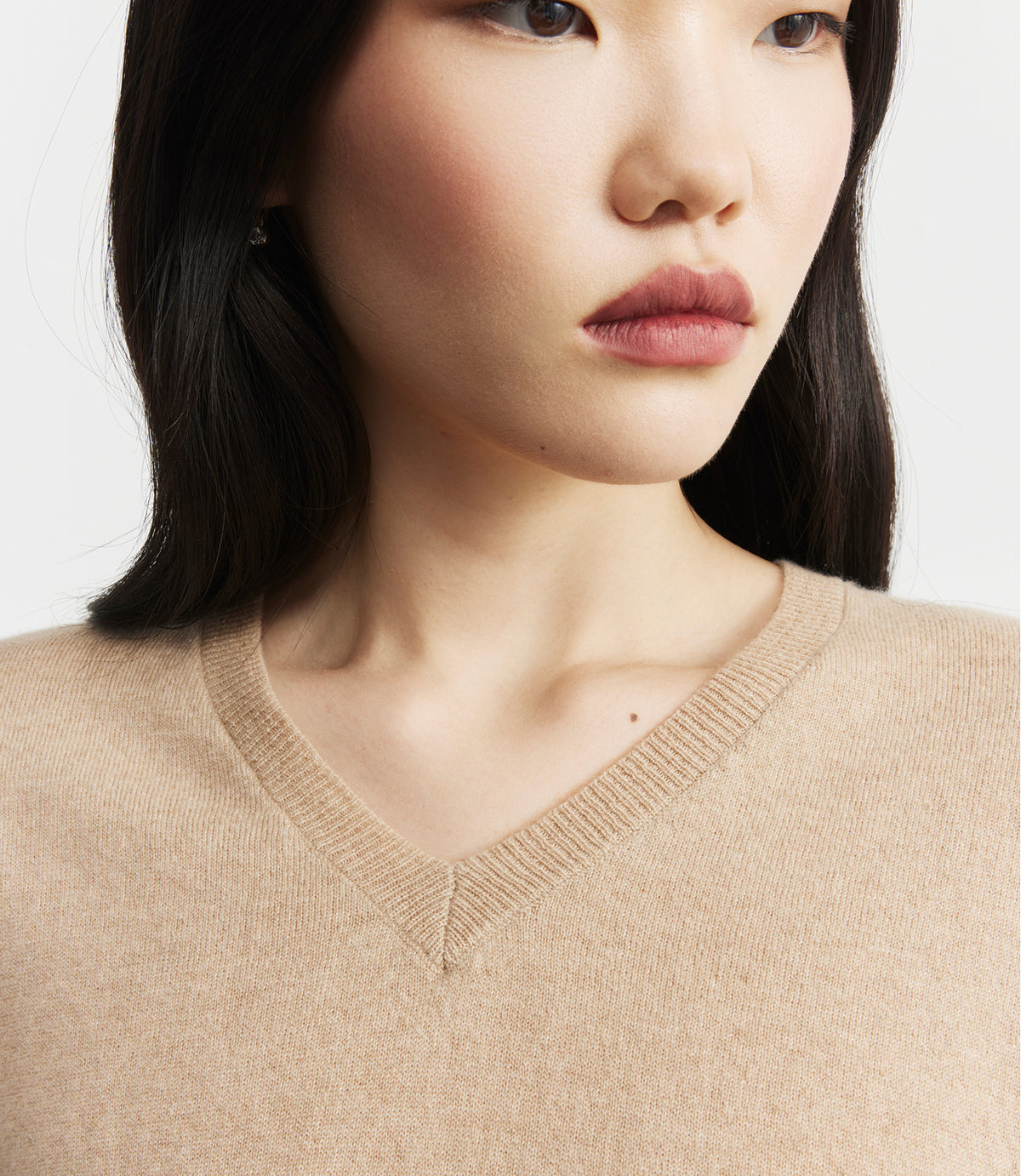 Signature Relaxed Cashmere V-Neck - Birch