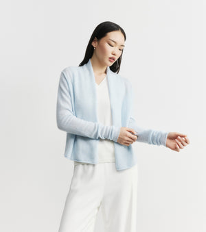 Featherweight Cashmere Cardigan - Sky Melange