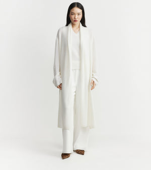 Featherweight Cashmere Longline Cardigan - White